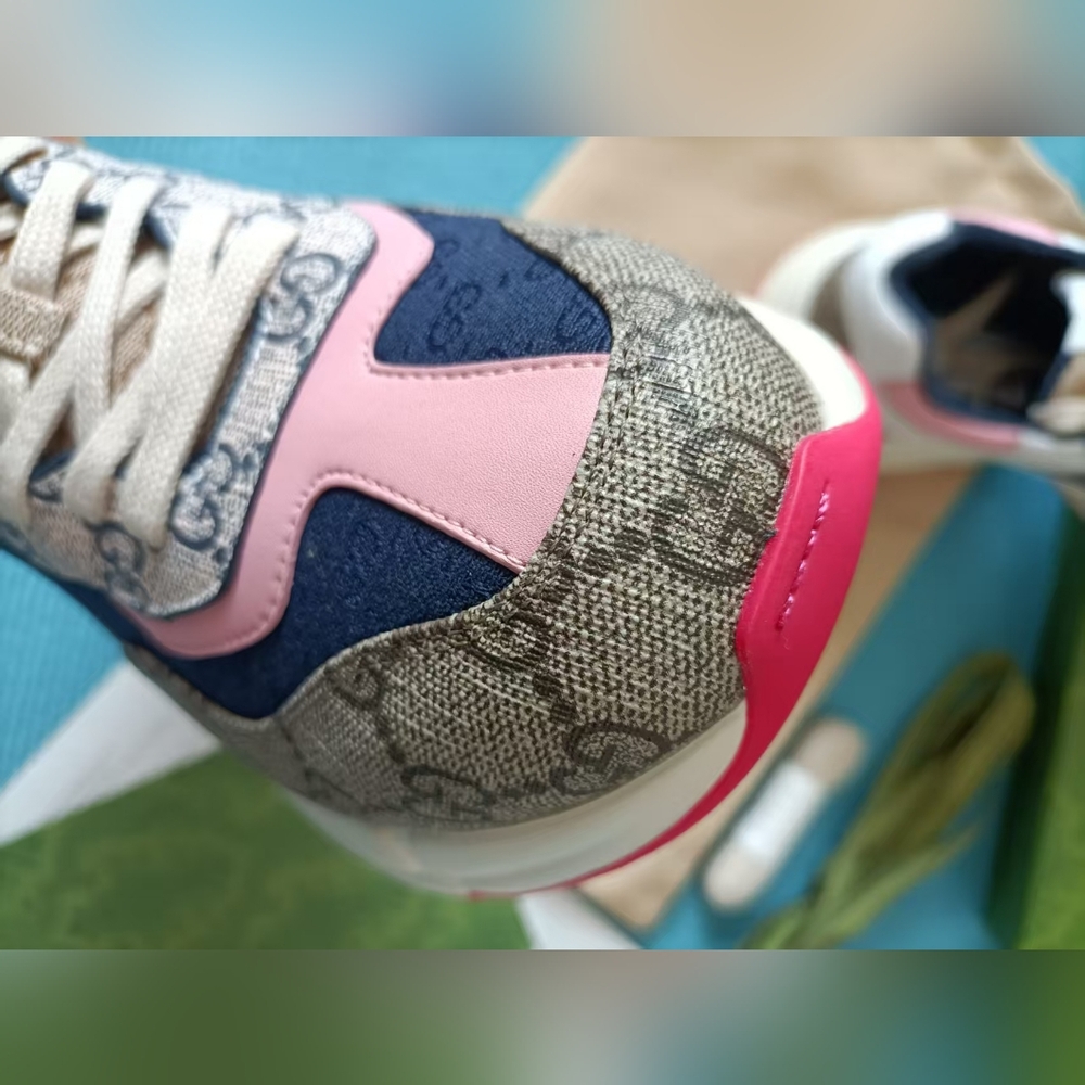 Gucci Navy and Pink Sneakers - Picture 7 of 9
